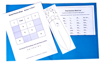Blue Folder with Word Lists, Peeker & 7 Bingo Games